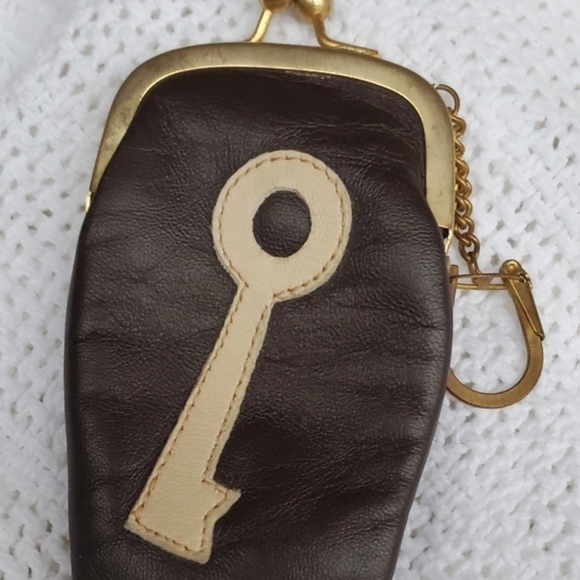 Vintage Kisslock leather‎ mini keyholder - Picture 2 of 6